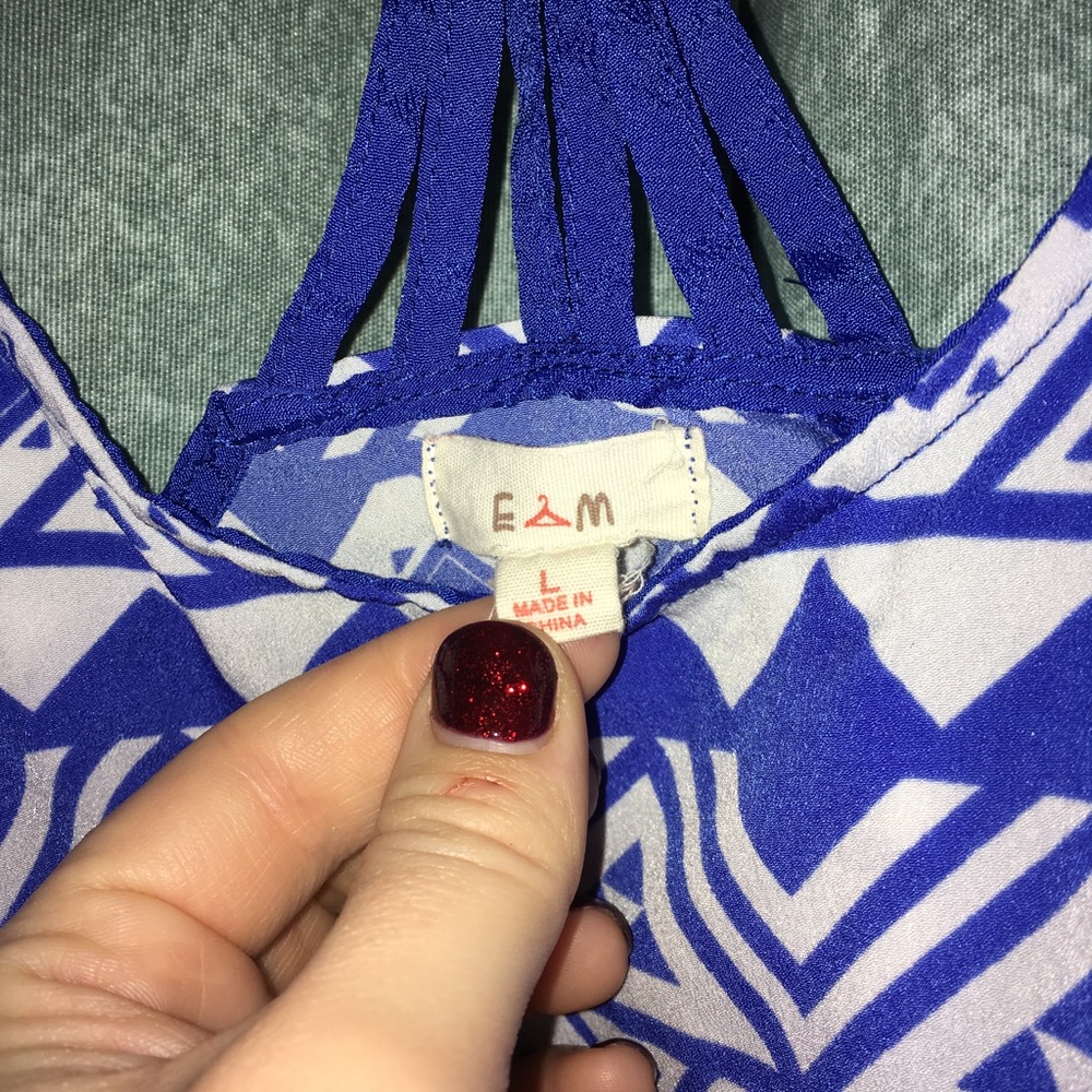 🆑Aztec Blue Racer Back Braided Tank - Picture 3 of 4